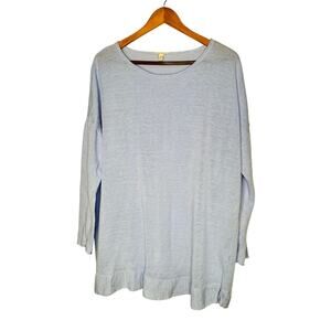 Eileen Fisher Womens Tunic Light Sweater Organic Linen Size Xl  Baby BLUE Layer